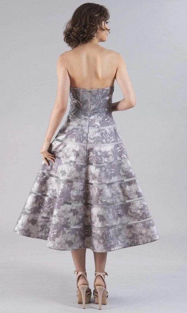 Feriani Couture - 20517 Tea Length Embroidered A-Line Dress 4 Feriani Couture - 20517 Tea Length Embroidered A-Line Dress