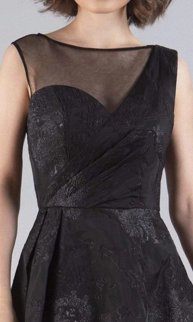 Feriani Couture - 20518 Cap Sleeve Draped Lace Dress 5 Feriani Couture - 20518 Cap Sleeve Draped Lace Dress