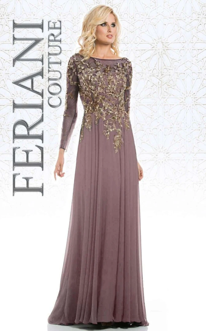 Feriani Couture - 26145 Dazzling Long Sleeve Evening Gown 12 Feriani Couture - 26145 Dazzling Long Sleeve Evening Gown