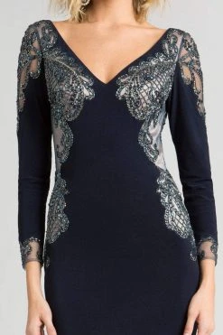 Feriani Couture - 26231 Embellished V-neck Dress