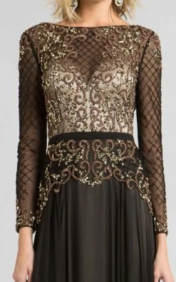 Feriani Couture - 26237 Bedazzled Bateau Sheer Dress 11 Feriani Couture - 26237 Bedazzled Bateau Sheer Dress