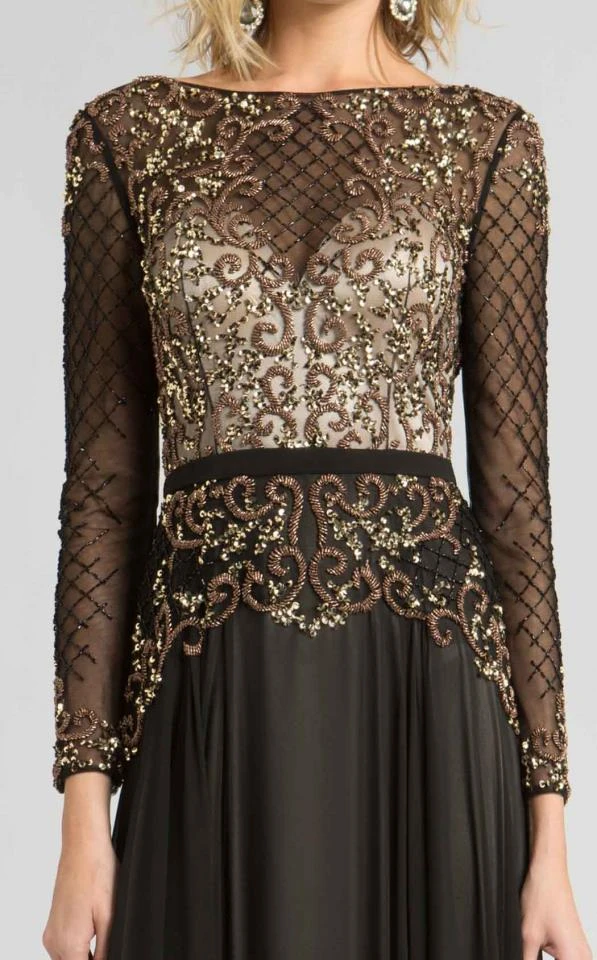 Feriani Couture - 26237 Bedazzled Bateau Sheer Dress 7 Feriani Couture - 26237 Bedazzled Bateau Sheer Dress