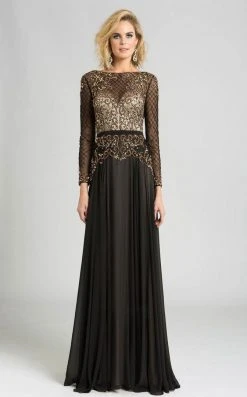 Feriani Couture - 26237 Bedazzled Bateau Sheer Dress