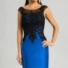 Feriani Couture - 26246 Beaded Cap Sleeves Sheath Short Dress 2 Feriani Couture - 26246 Beaded Cap Sleeves Sheath Short Dress