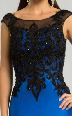 Feriani Couture - 26246 Beaded Cap Sleeves Sheath Short Dress 7 Feriani Couture - 26246 Beaded Cap Sleeves Sheath Short Dress