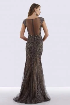 Feriani Couture - 26257 Illusion Bateau Neck Bedecked Gown