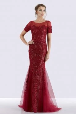 Feriani Couture - 26260 Short Sleeve Soutache Embellished Trumpet Gown