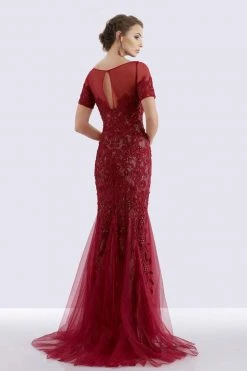 Feriani Couture - 26260 Short Sleeve Soutache Embellished Trumpet Gown 7 Feriani Couture - 26260 Short Sleeve Soutache Embellished Trumpet Gown