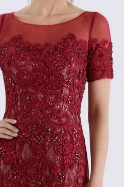 Feriani Couture - 26260 Short Sleeve Soutache Embellished Trumpet Gown 6 Feriani Couture - 26260 Short Sleeve Soutache Embellished Trumpet Gown