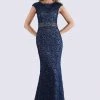 Feriani Couture - 26264 Cap Sleeve Beaded Sheath Gown