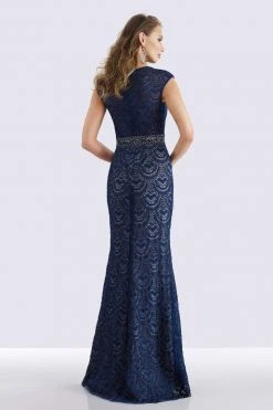 Feriani Couture - 26264 Cap Sleeve Beaded Sheath Gown 6 Feriani Couture - 26264 Cap Sleeve Beaded Sheath Gown