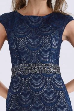 Feriani Couture - 26264 Cap Sleeve Beaded Sheath Gown 7 Feriani Couture - 26264 Cap Sleeve Beaded Sheath Gown