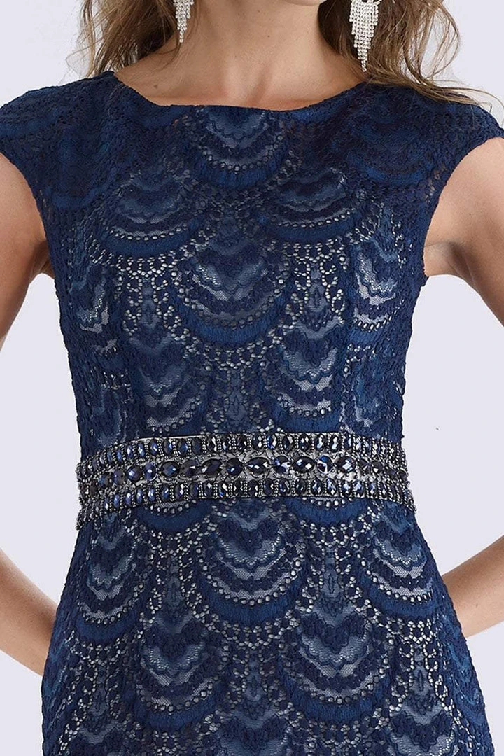 Feriani Couture - 26264 Cap Sleeve Beaded Sheath Gown 5 Feriani Couture - 26264 Cap Sleeve Beaded Sheath Gown