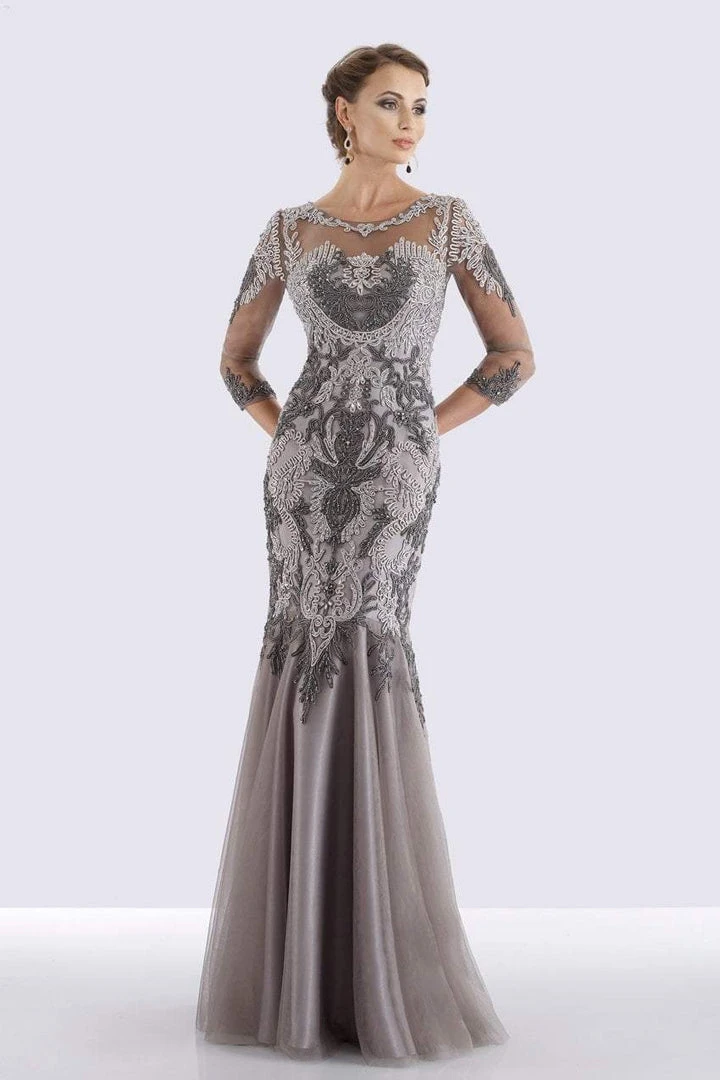 Feriani Couture - 26266 Quarter Length Sleeved Trumpet Gown 3 Feriani Couture - 26266 Quarter Length Sleeved Trumpet Gown