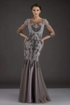 Feriani Couture - 26266 Quarter Length Sleeved Trumpet Gown