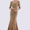 Feriani Couture - 26271 Quarter Length Sleeve Lace Sheath Gown