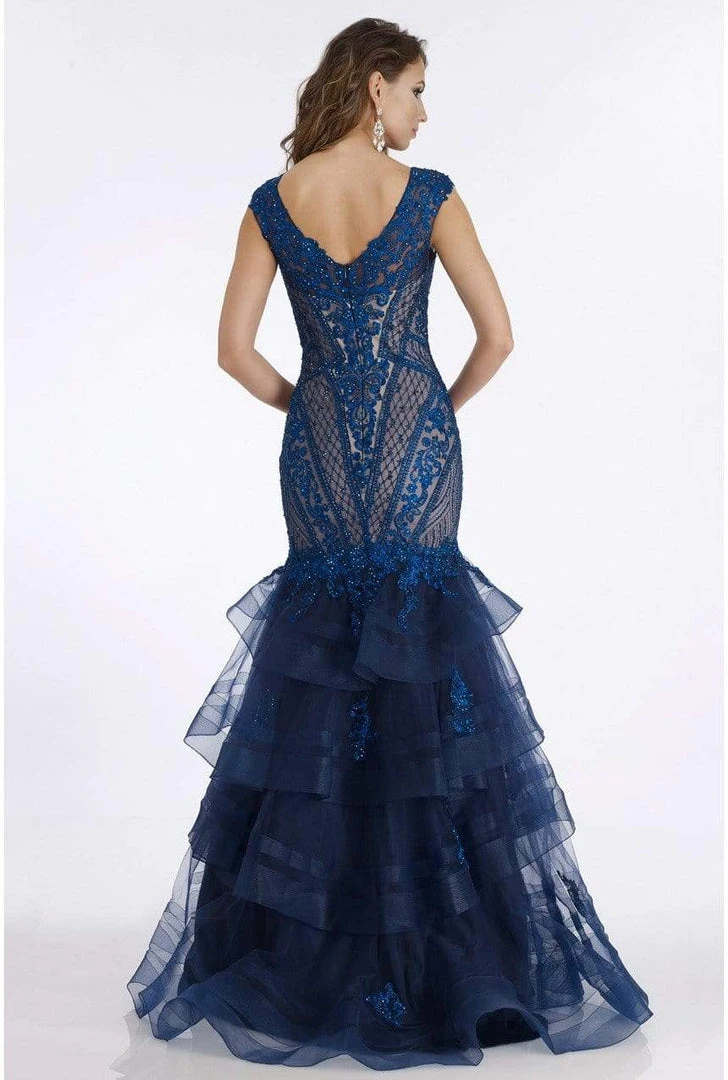 Feriani Couture - 26277 Embroidered Tiered Trumpet Dress With Train 4 Feriani Couture - 26277 Embroidered Tiered Trumpet Dress With Train