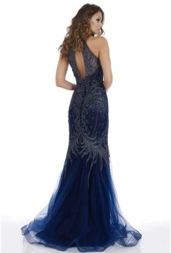 Feriani Couture - 26286 Beaded Scroll Motif Illusion Halter Gown
