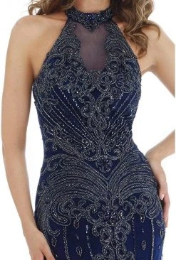 Feriani Couture - 26286 Beaded Scroll Motif Illusion Halter Gown