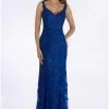 Feriani Couture - 26291 Embroidered Plunging V-neck Trumpet Dress 1 Feriani Couture - 26291 Embroidered Plunging V-neck Trumpet Dress