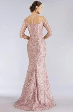 Feriani Couture - 26302 Metallic Lace Mermaid Gown With Slit