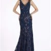 Gia Franco - 12007 Adorned Floral Lace Trumpet Gown
