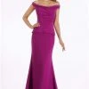Gia Franco - 12012 Pleated Off-Shoulder Trumpet Dress With Train 1 Gia Franco - 12012 Pleated Off-Shoulder Trumpet Dress With Train