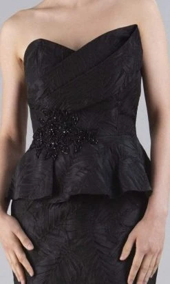 Gia Franco - 12052 Strapless Jacquard Peplum Dress 8 Gia Franco - 12052 Strapless Jacquard Peplum Dress