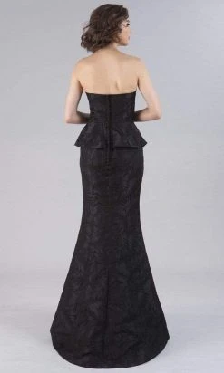 Gia Franco - 12052 Strapless Jacquard Peplum Dress