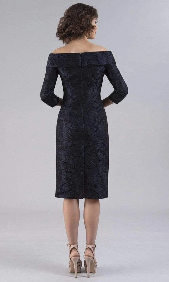 Gia Franco - 12053 Quarter Sleeve Drape-Ornate Dress 4 Gia Franco - 12053 Quarter Sleeve Drape-Ornate Dress