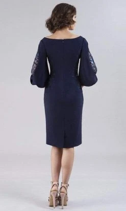 Gia Franco - 12055 Cowl Neck Sequined Midi Dress