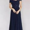 Gia Franco 12209 - Refined Cap Sleeved Evening Dress