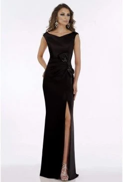 Gia Franco - 12921 Embellished Bateau Trumpet Dress With Slit