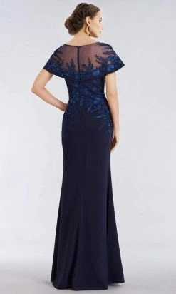 Gia Franco - 12955 Floral Embroidered Cape Sleeve Mermaid Gown 9 Gia Franco - 12955 Floral Embroidered Cape Sleeve Mermaid Gown