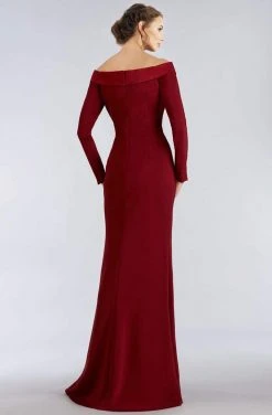 Gia Franco - 12957 Long Sleeve Ruffle Trimmed High Slit Gown 6 Gia Franco - 12957 Long Sleeve Ruffle Trimmed High Slit Gown