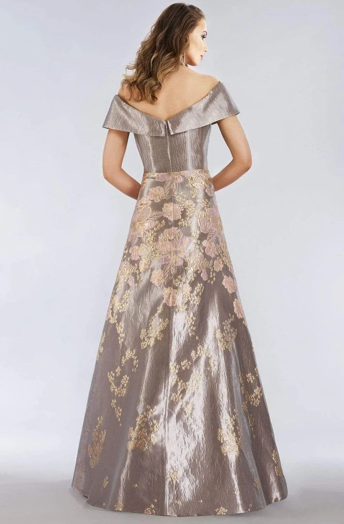 Gia Franco - 12959 Floral Metallic Off-Shoulder Gown 4 Gia Franco - 12959 Floral Metallic Off-Shoulder Gown