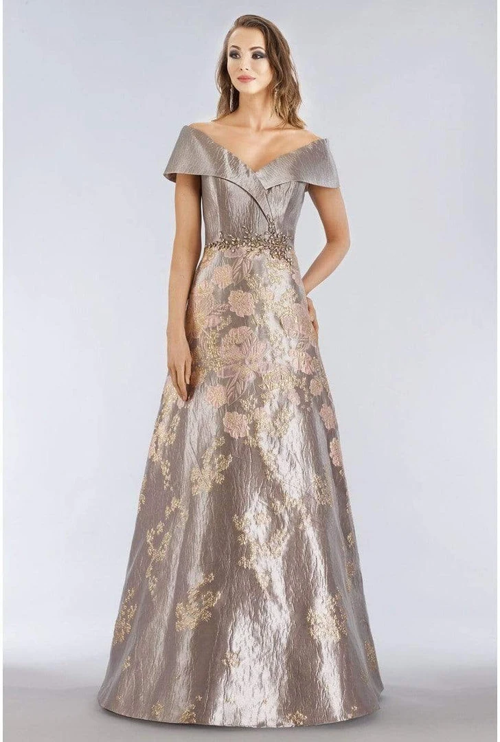 Gia Franco - 12959 Floral Metallic Off-Shoulder Gown 3 Gia Franco - 12959 Floral Metallic Off-Shoulder Gown