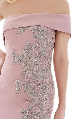 Gia Franco - 12975 Tea Length Floral Lace Sheath Dress 7 Gia Franco - 12975 Tea Length Floral Lace Sheath Dress