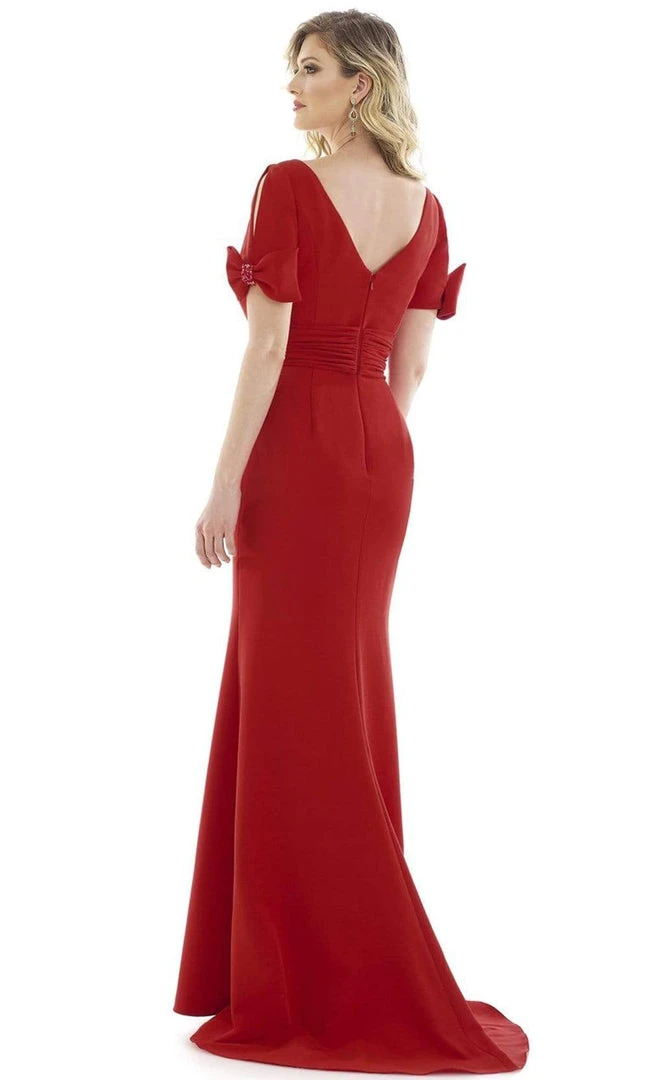 Gia Franco - 12989 Split Bow Short Sleeve High Slit Dress 4 Gia Franco - 12989 Split Bow Short Sleeve High Slit Dress