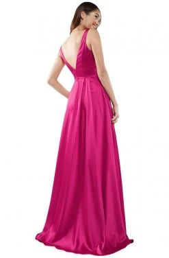 Colors Dress Glow Dress - G904 Deep V-Neck Satin A-Line Gown