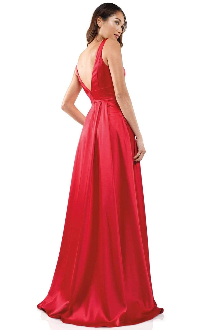 Colors Dress Glow Dress - G904 Deep V-Neck Satin A-Line Gown 8 Colors Dress Glow Dress - G904 Deep V-Neck Satin A-Line Gown