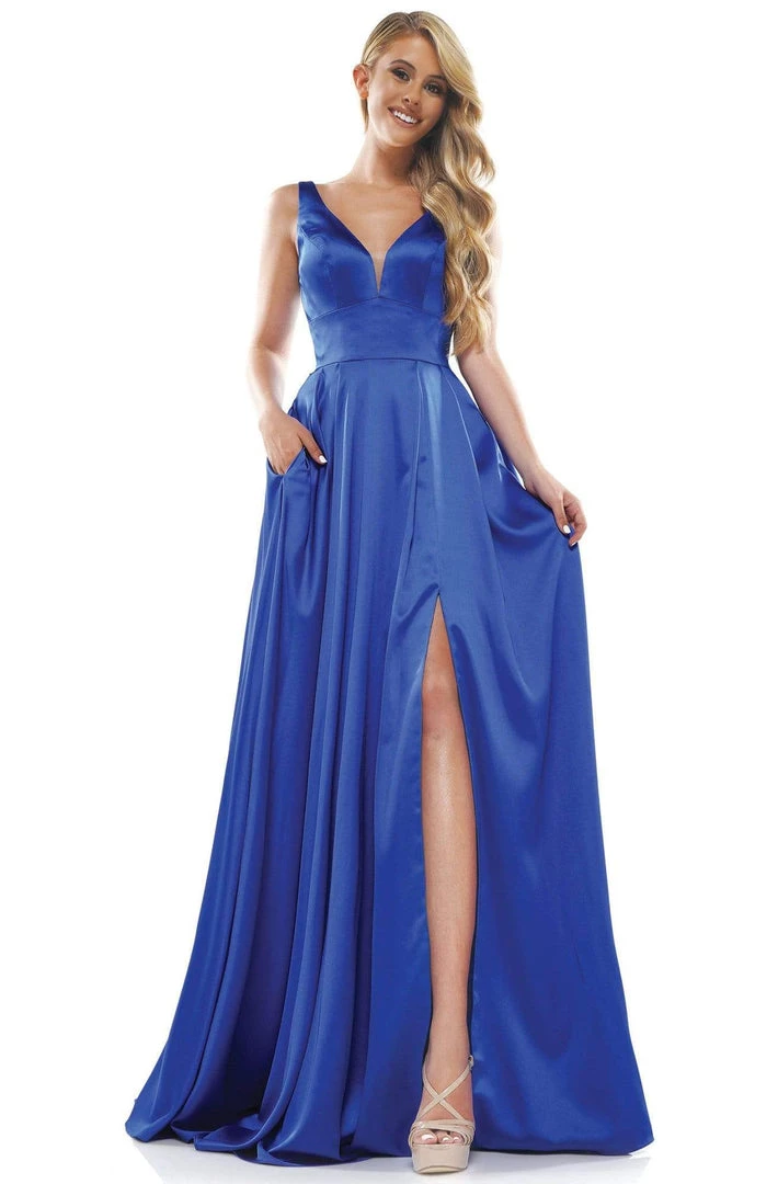 Colors Dress Glow Dress - G904 Deep V-Neck Satin A-Line Gown 9 Colors Dress Glow Dress - G904 Deep V-Neck Satin A-Line Gown