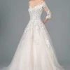GLS By Gloria - GL1803 Embroidered Off-Shoulder A-line Gown