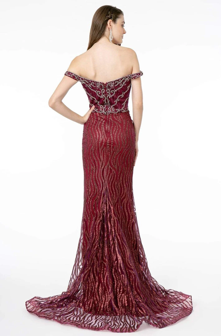 GLS By Gloria - GL1818 Plunging Off Shoulder Jeweled Mermaid Gown 4 GLS By Gloria - GL1818 Plunging Off Shoulder Jeweled Mermaid Gown