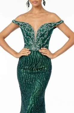 GLS By Gloria - GL1818 Plunging Off Shoulder Jeweled Mermaid Gown 12 GLS By Gloria - GL1818 Plunging Off Shoulder Jeweled Mermaid Gown