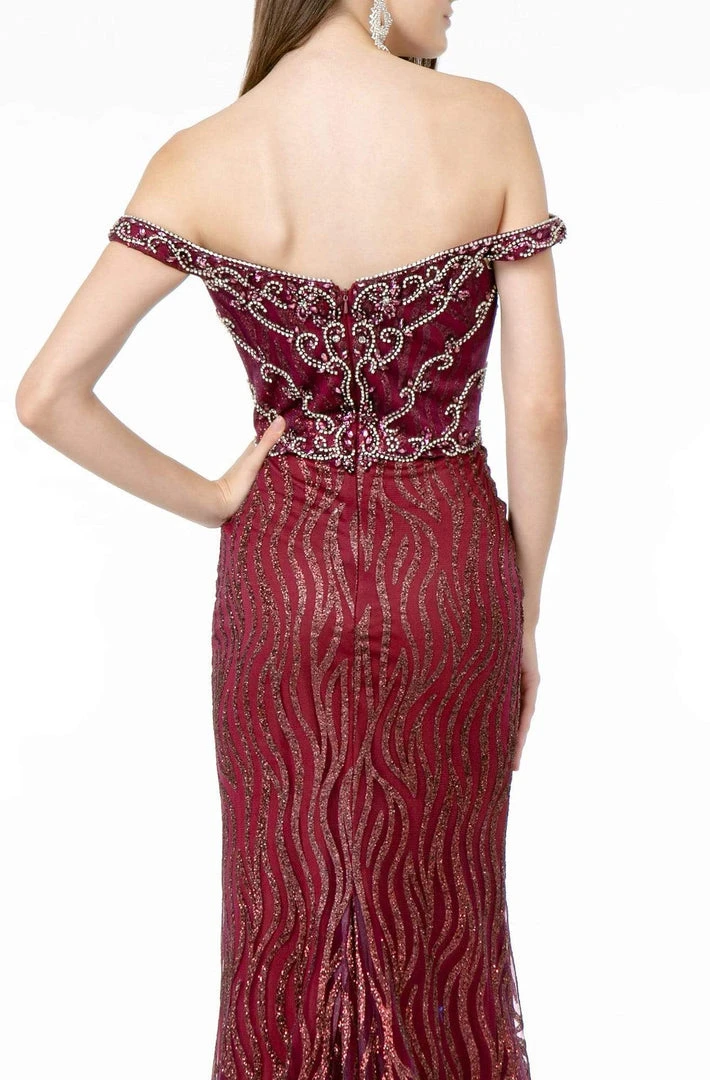 GLS By Gloria - GL1818 Plunging Off Shoulder Jeweled Mermaid Gown 8 GLS By Gloria - GL1818 Plunging Off Shoulder Jeweled Mermaid Gown