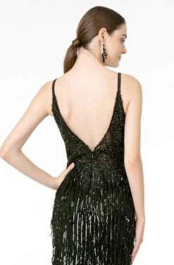 GLS By Gloria - GL1824 Plunging Sequin Fringed Sheath Gown 17 GLS By Gloria - GL1824 Plunging Sequin Fringed Sheath Gown