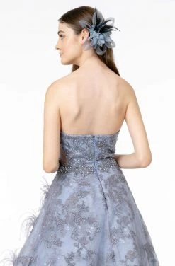 GLS By Gloria - GL1834 Feather Embellished Strapless Ballgown