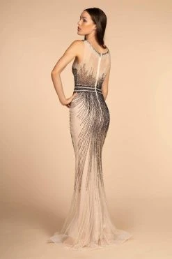 GLS By Gloria - GL2555 Bejeweled Illusion Jewel Mermaid Gown