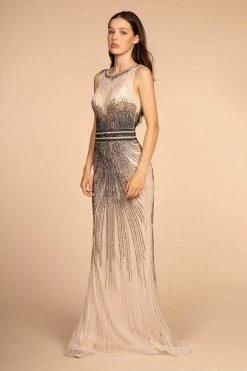 GLS By Gloria - GL2555 Bejeweled Illusion Jewel Mermaid Gown